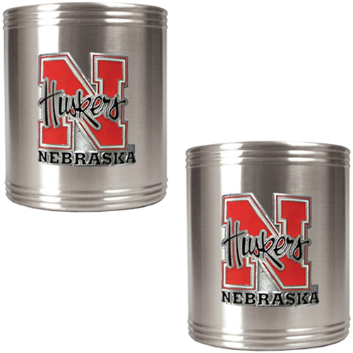 NCAA Nebraska 2pc Stainless Steel Can Holder Set
