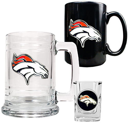 NFL Denver Broncos Tankard/Mug/Shot Glass Set