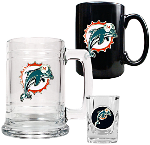 NFL Miami Dolphins Tankard/Mug/Shot Glass Set