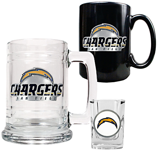 NFL San Diego Chargers Tankard/Mug/Shot Glass Set