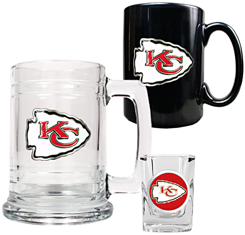 NFL Kansas City Chiefs Tankard/Mug/Shot Glass Set