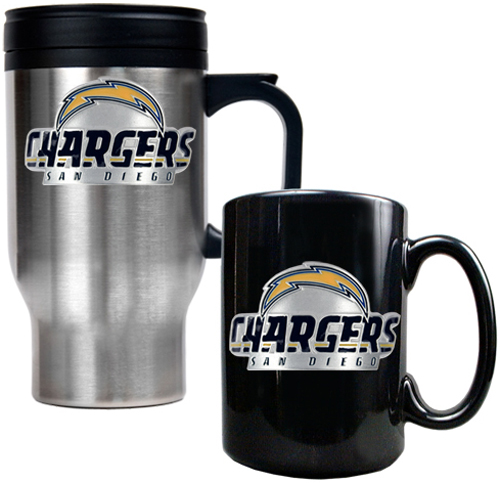 NFL San Diego Chargers Travel Mug & Coffee Mug Set