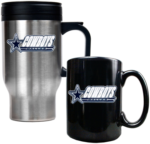 NFL Dallas Cowboys Travel Mug & Coffee Mug Set