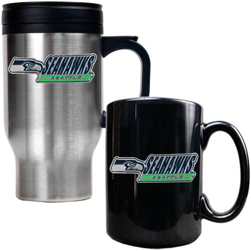 NFL Seattle Seahawks Travel Mug & Coffee Mug Set