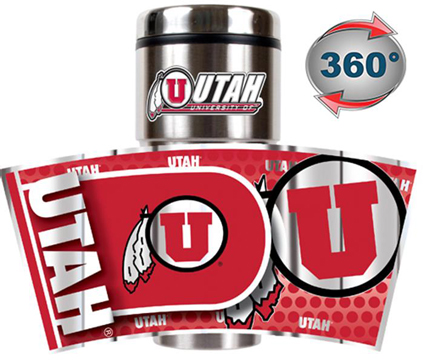 Utah Utes Travel Tumbler Hi-Def Metallic Graphics