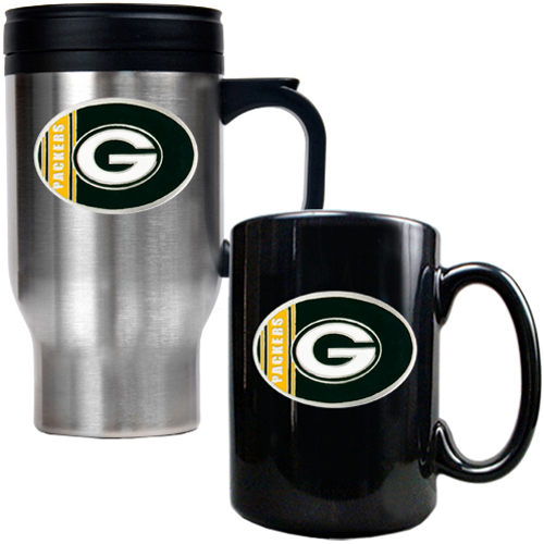 NFL Green Bay Packers Travel Mug & Coffee Mug Set