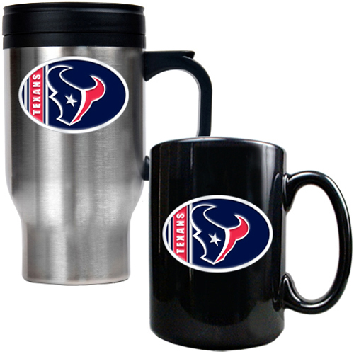 NFL Houston Texans Travel Mug & Coffee Mug Set