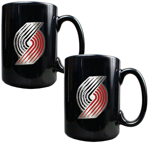 NBA Portland Trailblazers Black Ceramic Mug Set
