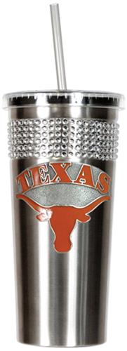 NCAA Texas Longhorns Stainless Bling Tumbler Straw