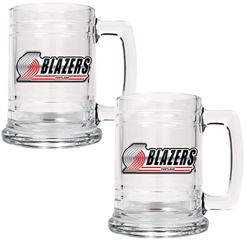 NBA Portland Trailblazers 16oz Glass Tankard Set