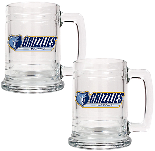 NBA Memphis Grizzlies 2pc 16oz Glass Tankard Set
