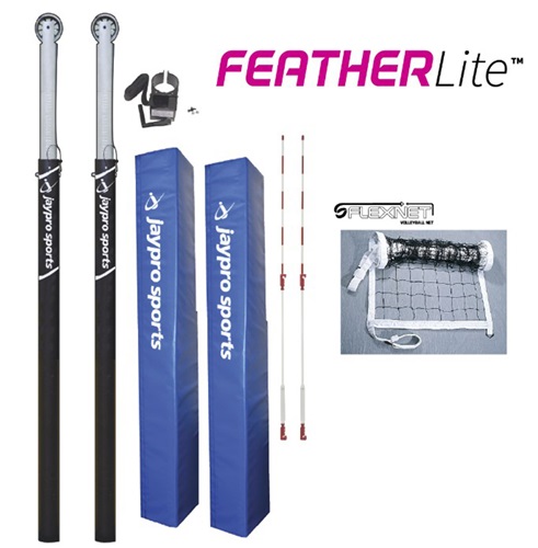 FeatherLite Volleyball System (For 3.5" Floor Sleeve) - NFHS, NCAA, USVBA Compliant