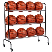 12 Ball Rack With Casters Upright