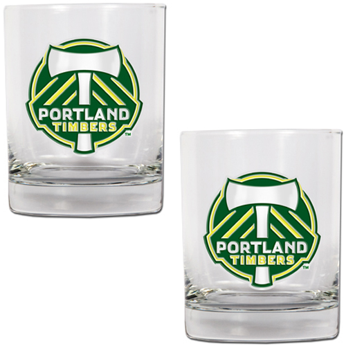 MLS Portland Timbers 2pc Rocks Glass Set