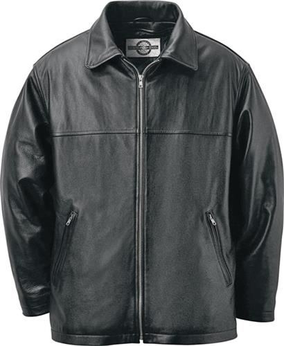 North End Mens Mid Length Classic Leather Jacket