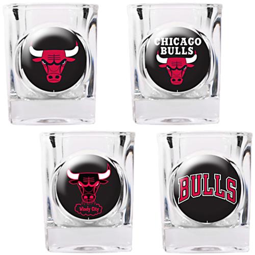 NBA Chicago Bulls 4pc Collector's Shot Glass Set