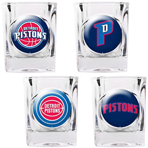 NBA Detroit Pistons 4pc Collector's Shot Glass Set