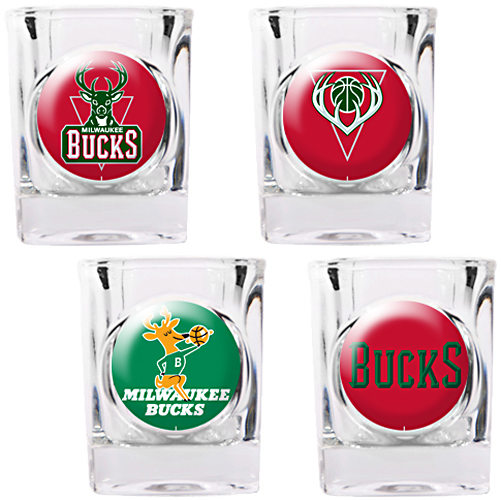 NBA Milwaukee Bucks 4pc Collector's Shot Glass Set