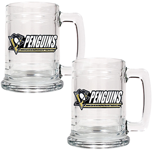 NHL Pittsburgh Penguins 2pc Glass Tankard Set
