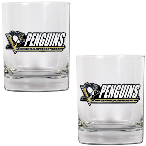 NHL Pittsburgh Penguins 2pc Rocks Glass Set
