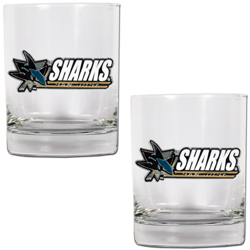 NHL San Jose Sharks 2pc Rocks Glass Set