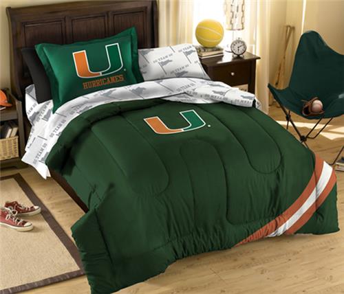 Northwest NCAA Miami Hurricanes Twin Bed in Bag