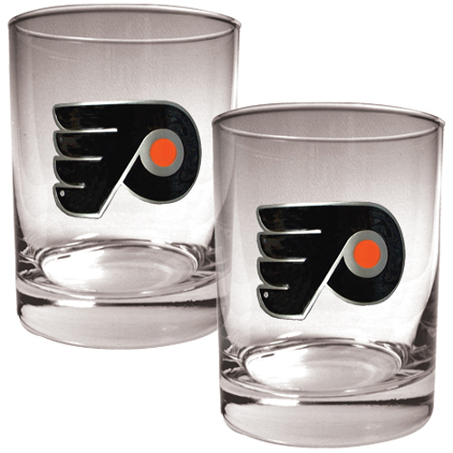 NHL Philadelphia Flyers 2pc Rocks Glass Set