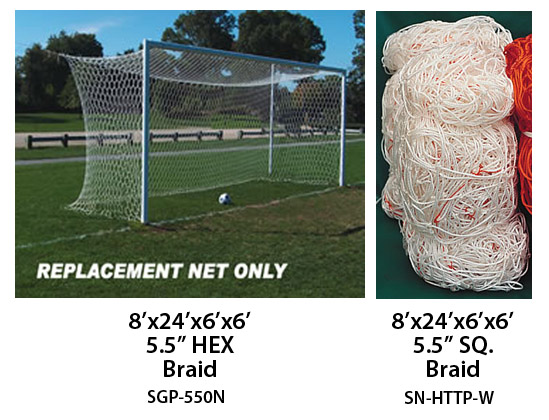 Football Goal Net 3,00 x 2,00 M x 0,80 x 1,00 knotenlos 4 mm Strong White or Green 