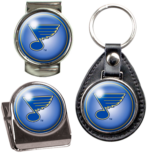NHL Blues Key Chain Money Clip & Magnet Clip Set