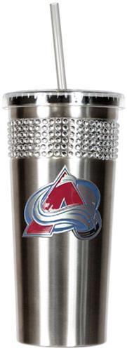 Colorado Avalanche Stainless Bling Tumbler Straw