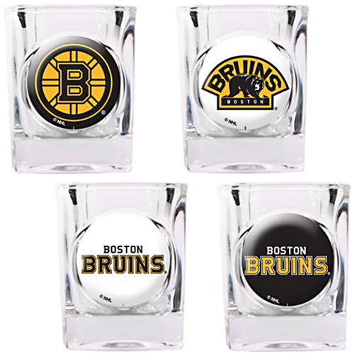NHL Boston Bruins 4pc Square Shot Glass Set
