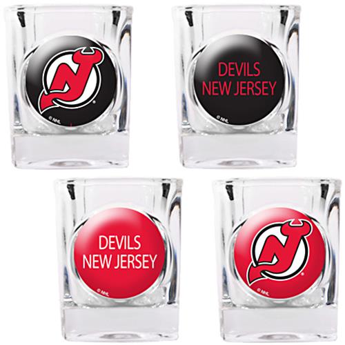 NHL New Jersey Devils 4pc Square Shot Glass Set