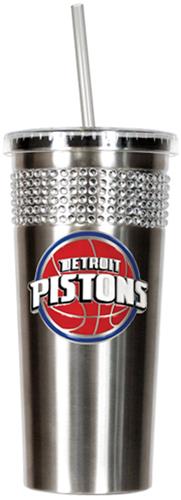 NBA Detroit Pistons 16oz Bling Tumbler w/ Straw