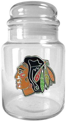 NHL Chicago Blackhawks Glass Candy Jar