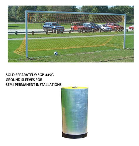 Three Piece Semi-Permanent Steel Soccer Goal