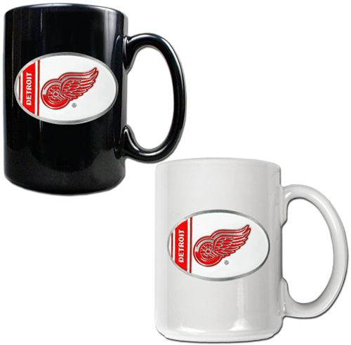 NHL Detroit Redwing 2pc Multi Color Coffee Mug Set