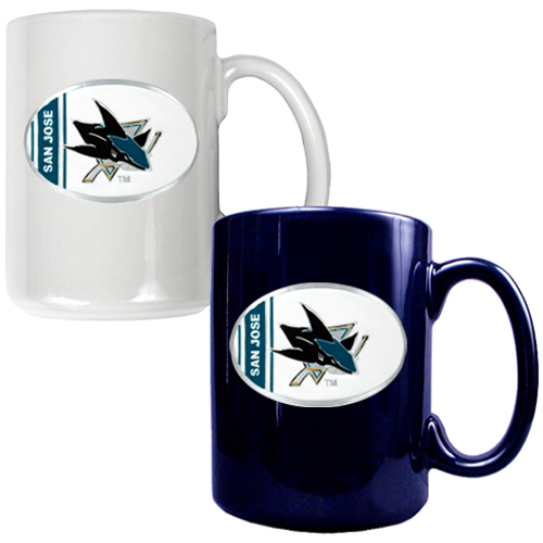 NHL San Jose Sharks 2pc Multi Color Coffee Mug Set