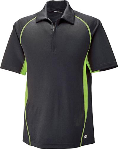 North End Sport Serac Mens Zippered Polo. Printing is available for this item.