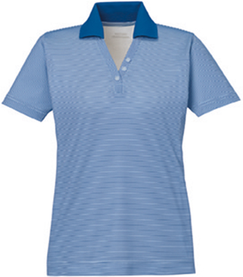 Extreme Launch Ladies Snap Protection Striped Polo. Printing is available for this item.