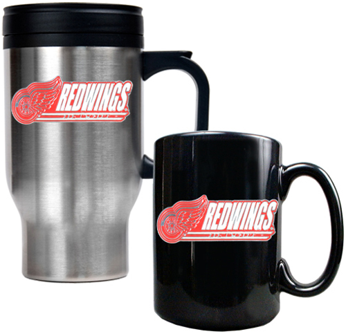 NHL Detroit Redwings Travel Mug & Coffee Mug Set
