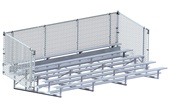 5 Row 21' Bleacher Single Foot Plank Chain Link Rail - Enclosed BLCH-521C