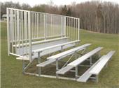 5 Row Bleachers W/Guard Rail Enclosure 15' or 21'