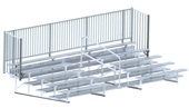 5 Row 21' Bleacher Double Foot Plank with Guard Rail & Aisle - Enclosed BLCH-521ASGR