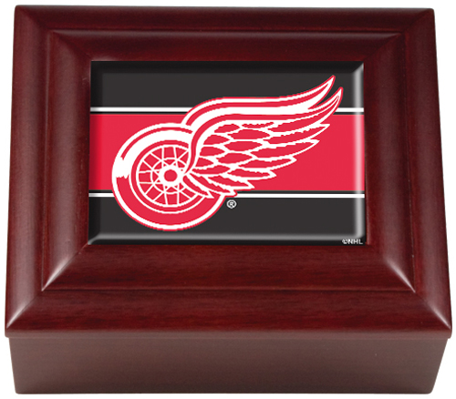 NHL Detroit Redwings Wood Keepsake Box