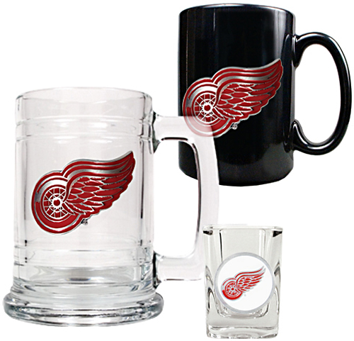 NHL Detroit Tankard, Coffee Mug & Shot Glass Set