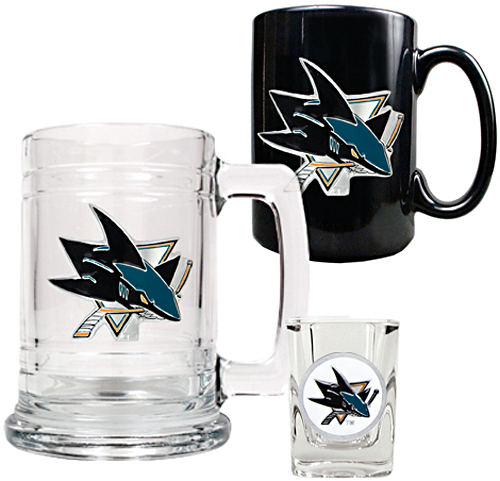 NHL San Jose Tankard, Coffee Mug & Shot Glass Set