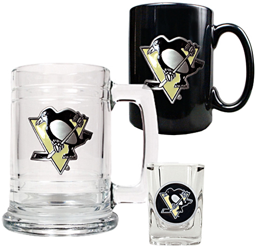 NHL Penguins Tankard, Coffee Mug & Shot Glass Set