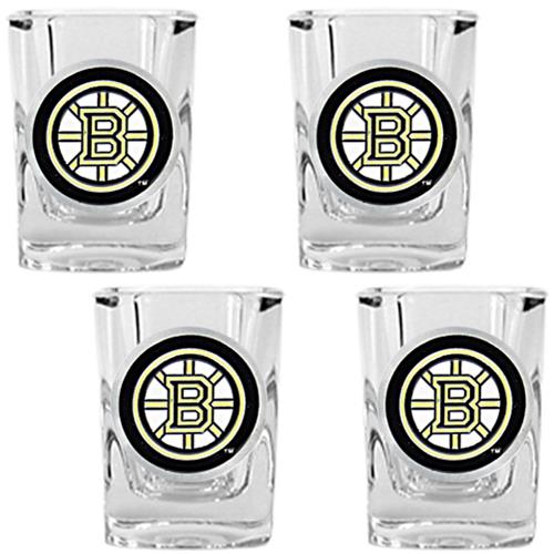 NHL Boston Bruins 4pc Square Shot Glass Set