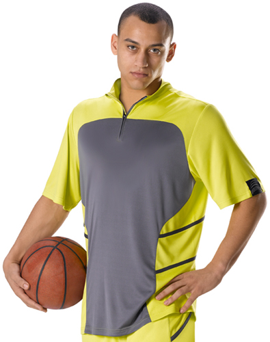 Youth Large YL (Electric Yellow/Charcoal) Cooling Basketball Shooter's Shirt