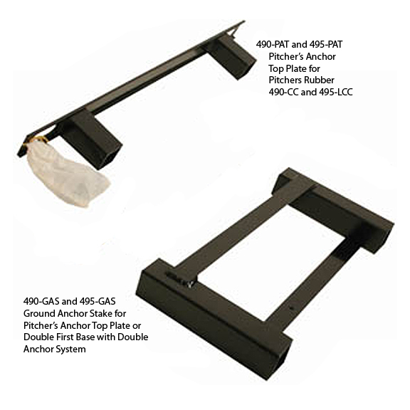 Adams Bolco Adult & Youth Pitcher's Rubber Anchors Baseball Equipment